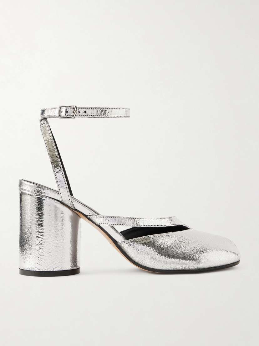Maison Margiela Tabi Split-toe Metallic Leather Sandals