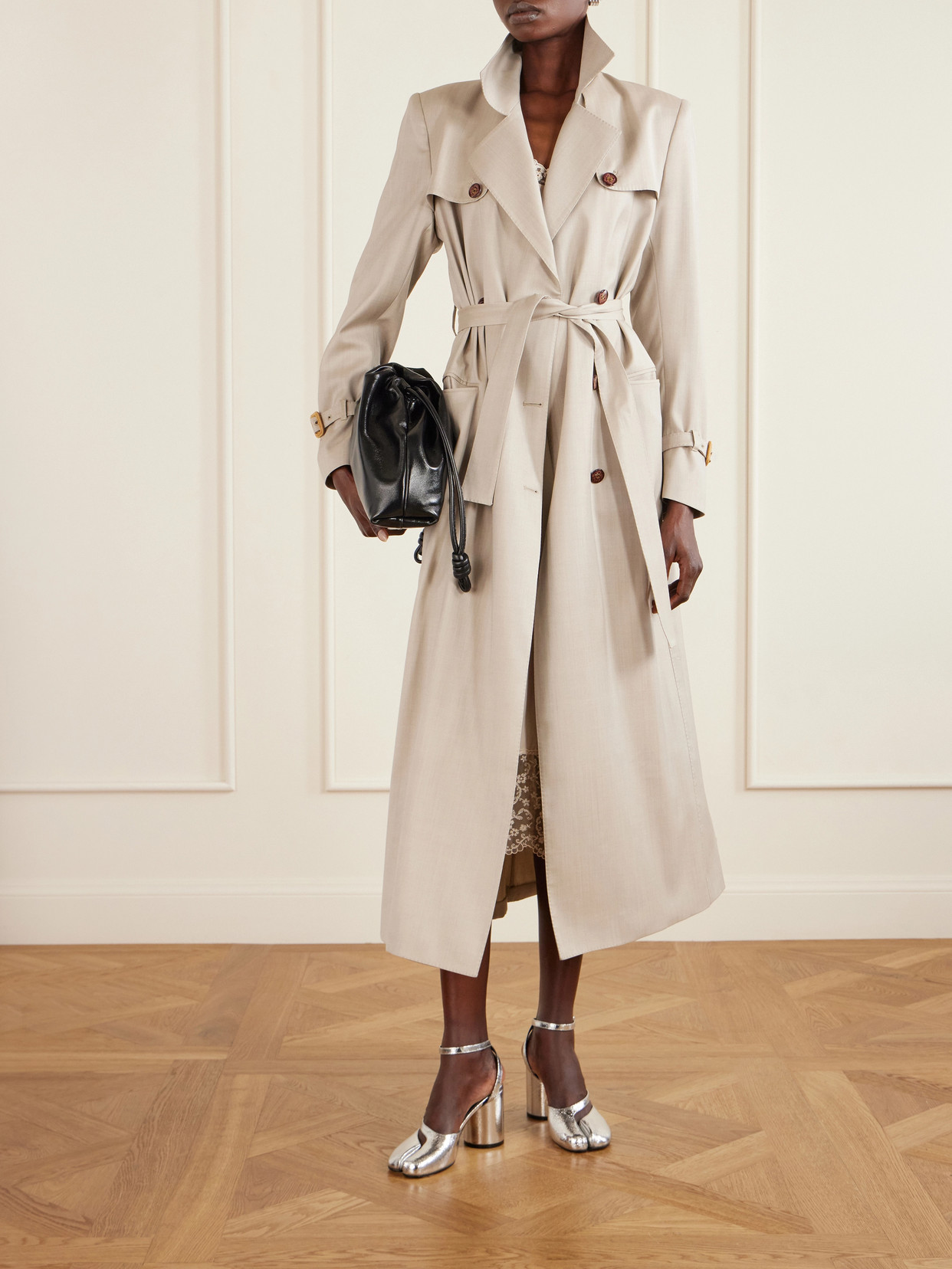 Maison Margiela Tabi Broken Mirror Leather Split-toe Pumps In Metallic