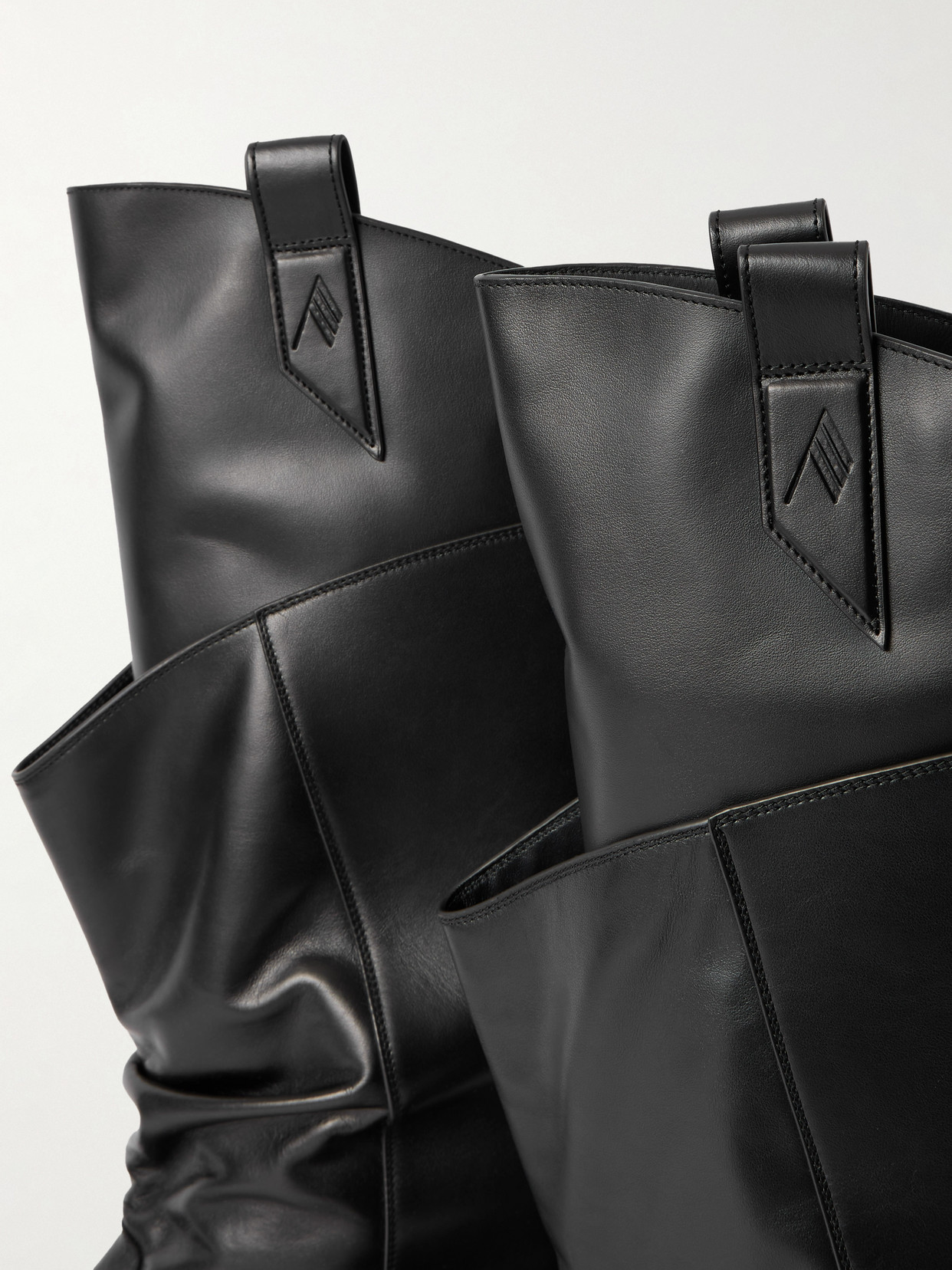 Attico 35mm Passeggiata Leather Knee-high Boots In Black