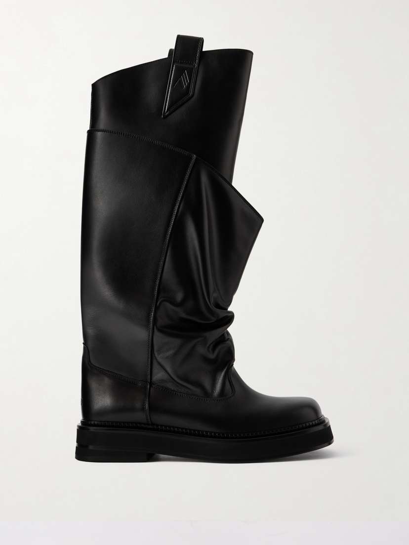 The Attico Passeggiata Layered Leather Knee Boots