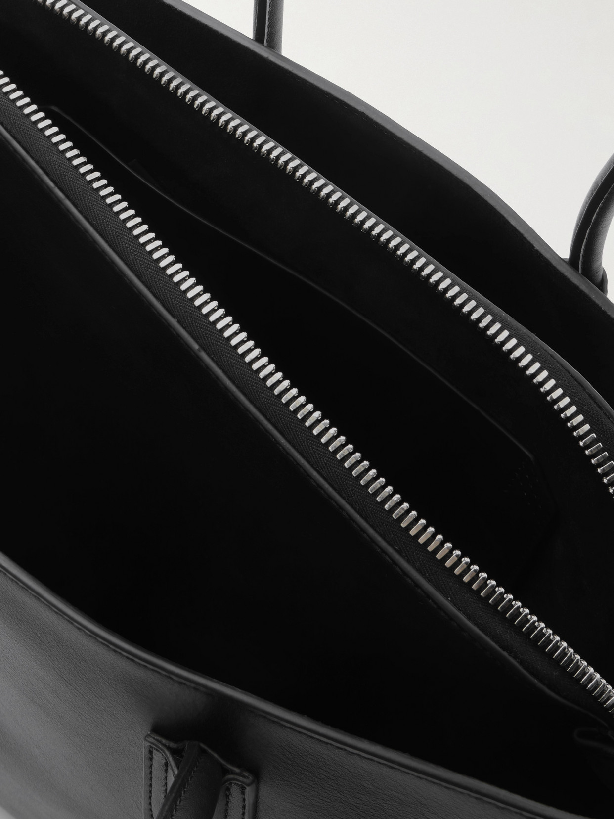 Attico La Passeggiata Medium Asymmetric Leather Tote In Black