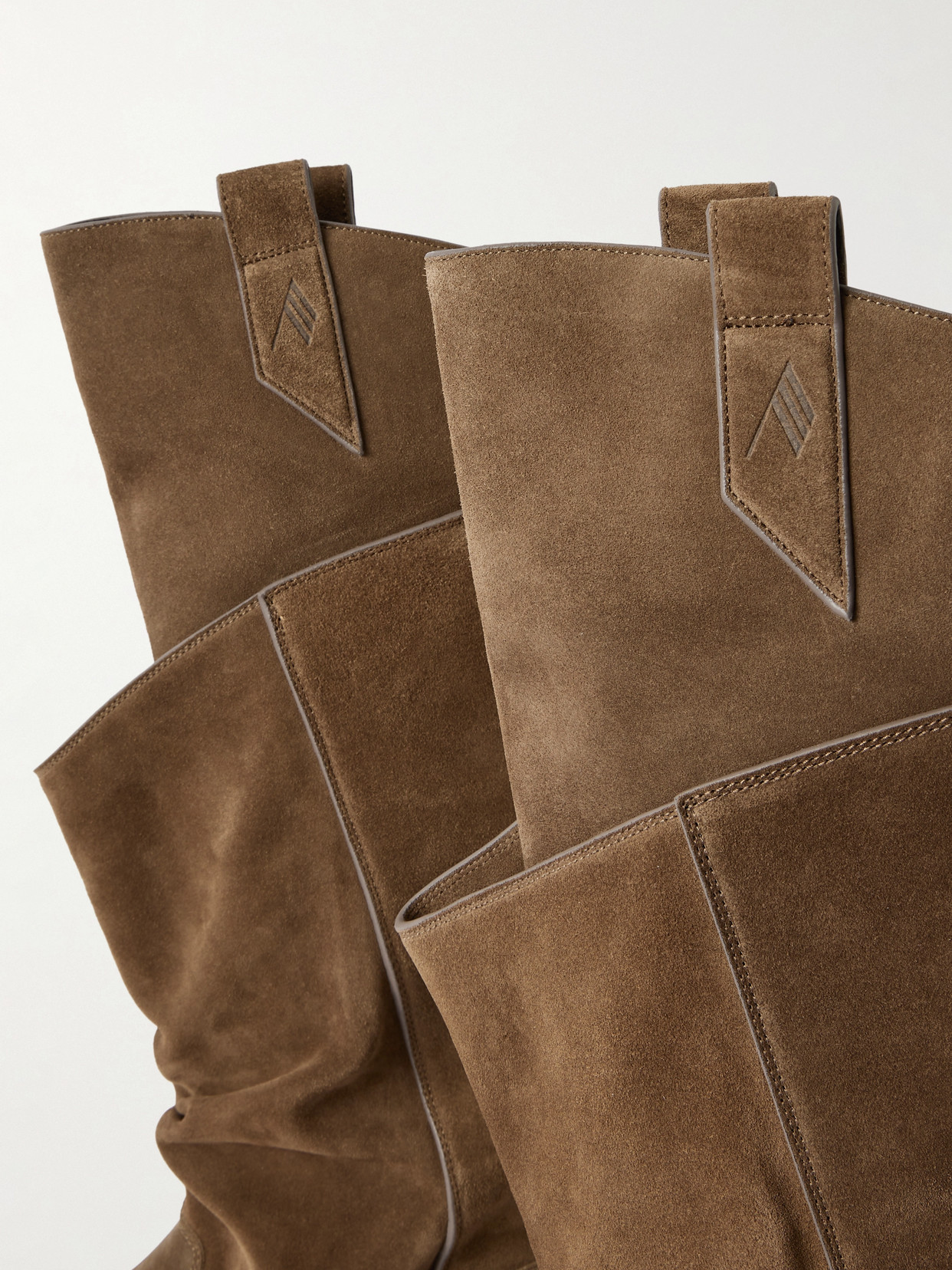 Attico 35mm Passeggiata Suede Knee-high Boots In Brown