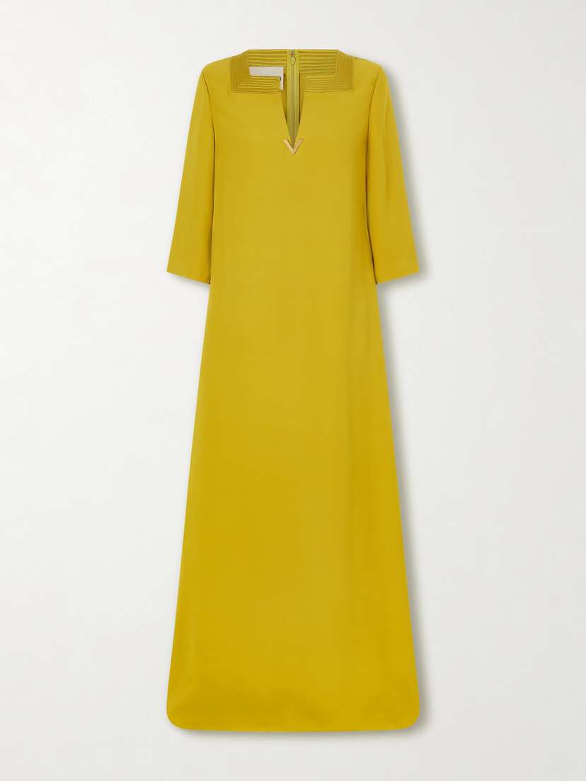 Valentino Garavani — Embellished satin-trimmed silk-cady gown