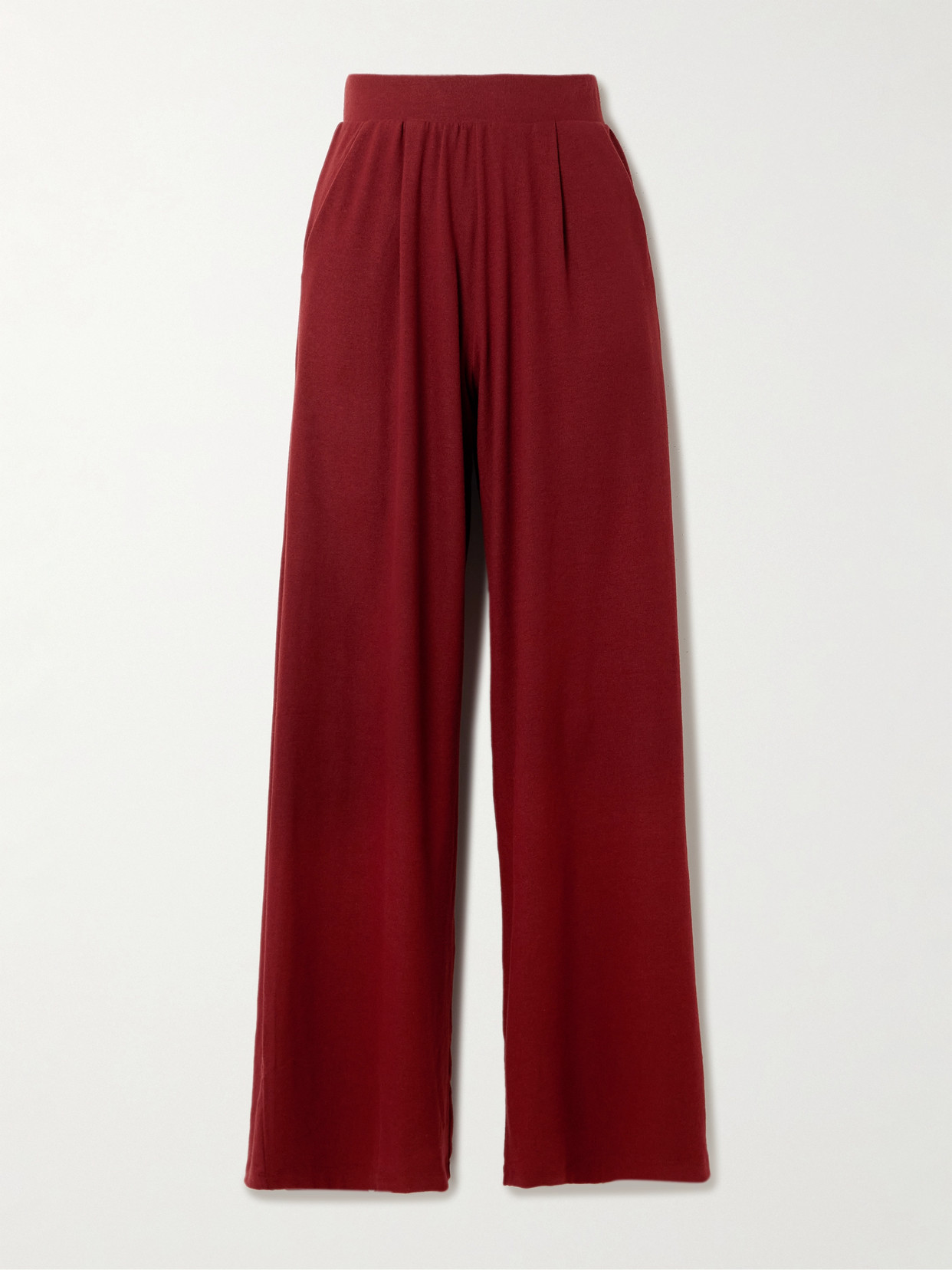 Leset Lauren Knitted Wide-leg Pants In Red