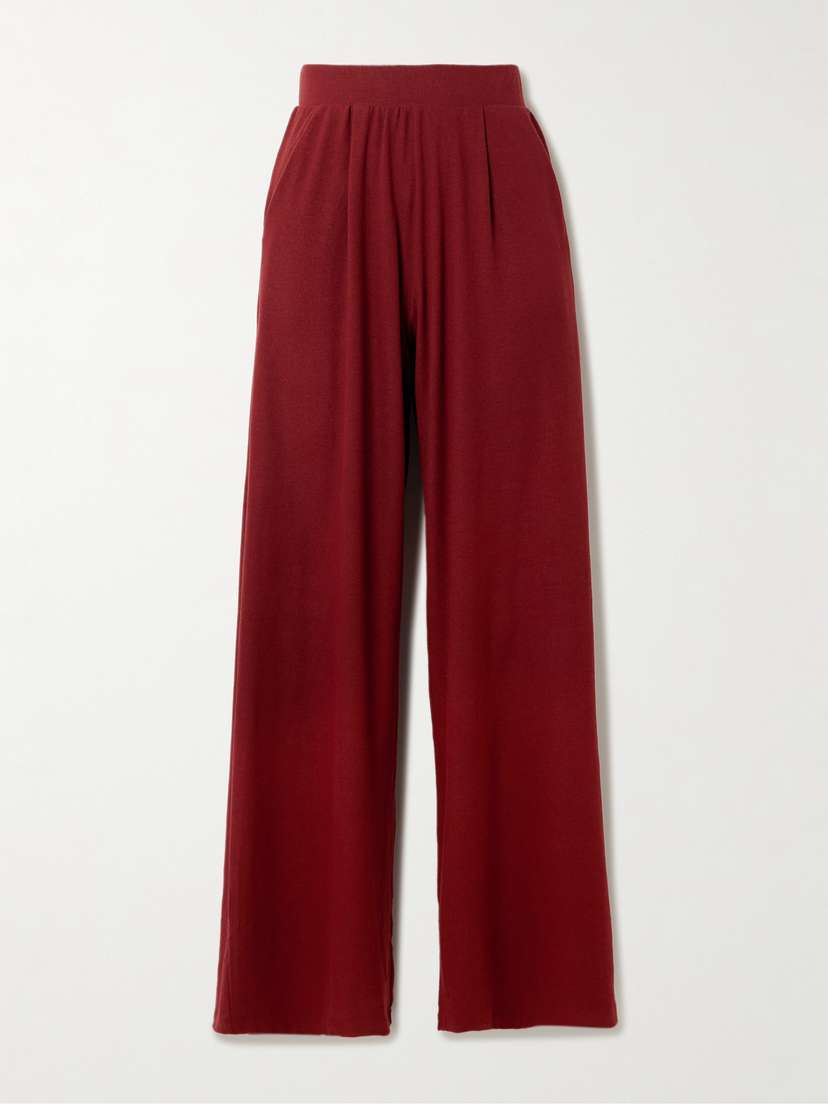LESET Lauren Knitted Wide-leg Pants