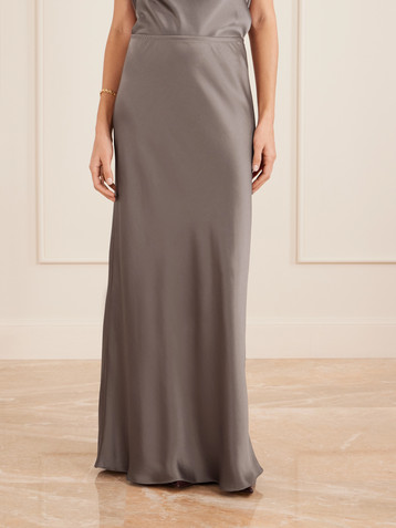 LESET Barb satin maxi skirt