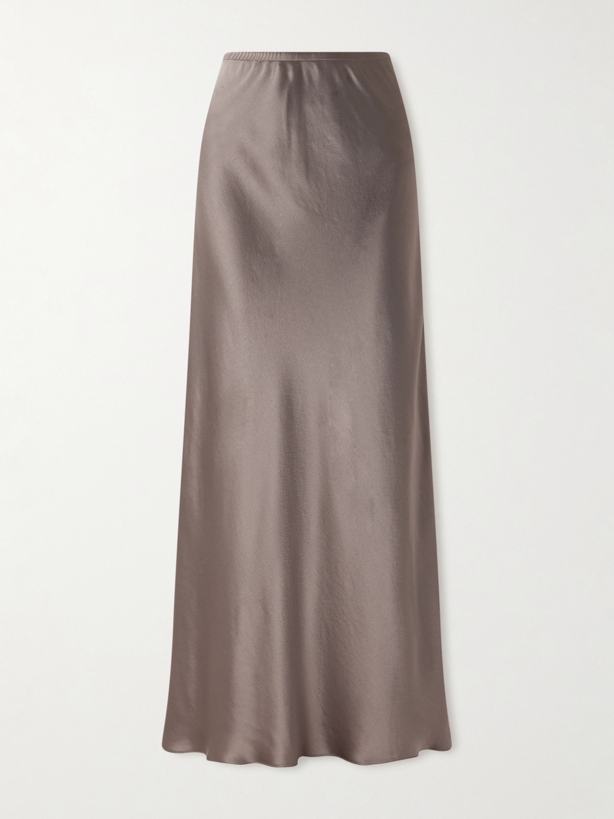 Leset Barb Satin Maxi Skirt In Brown