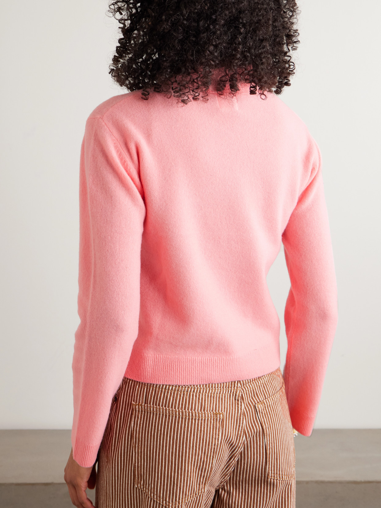 Leset Jesse Wool Polo Sweater In Pink