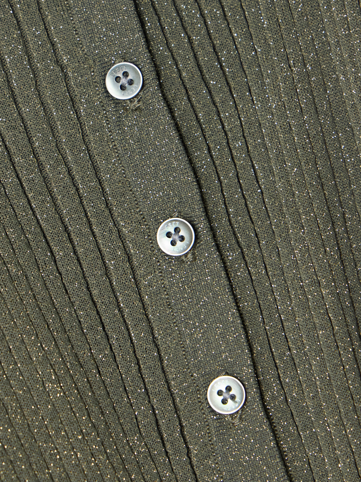 Leset Blake Ribbed Lurex Cardigan In Green