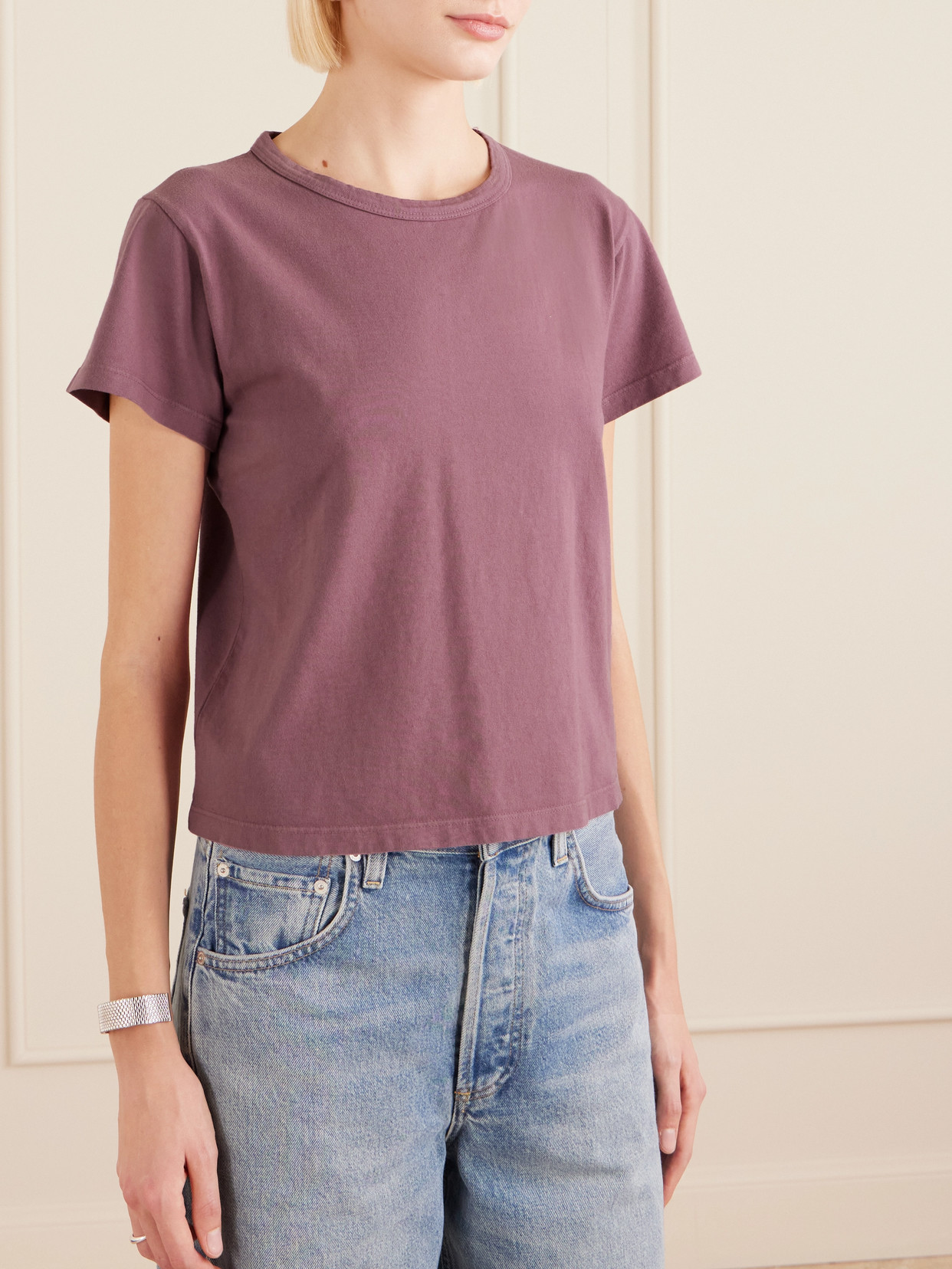 Leset The Margo Cotton-jersey T-shirt In Pink