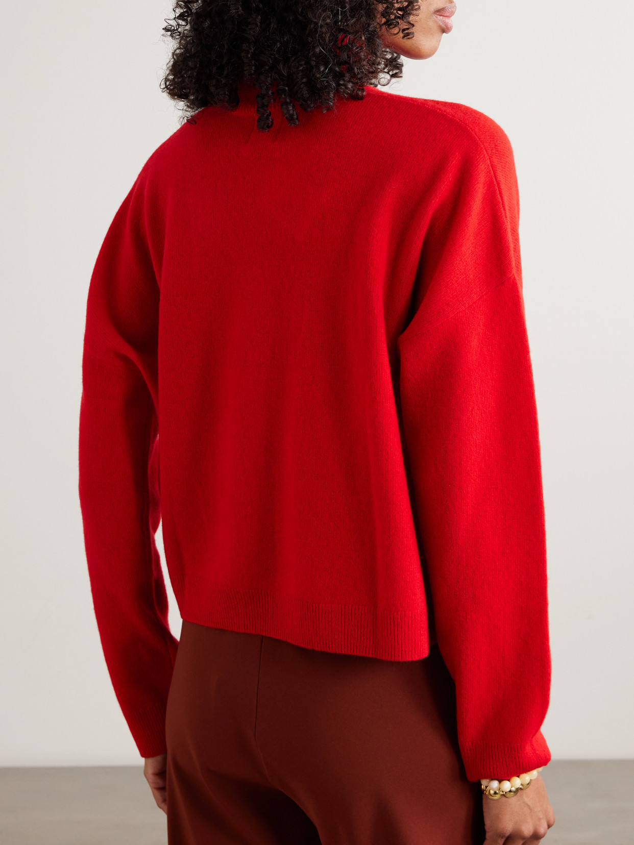 Leset Jesse Wool Mock Neck Sweater In Red
