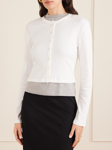 LESET Nando ribbed cotton-jersey cardigan