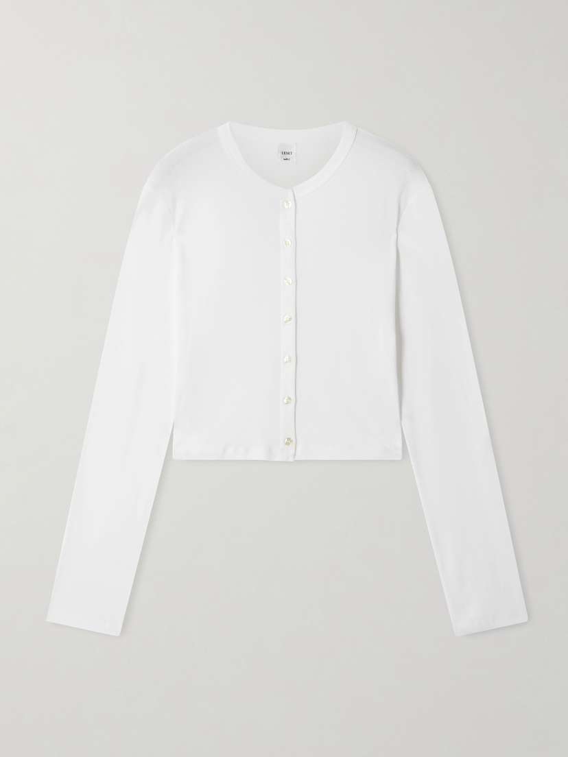 LESET Nando Ribbed Cotton-jersey Cardigan