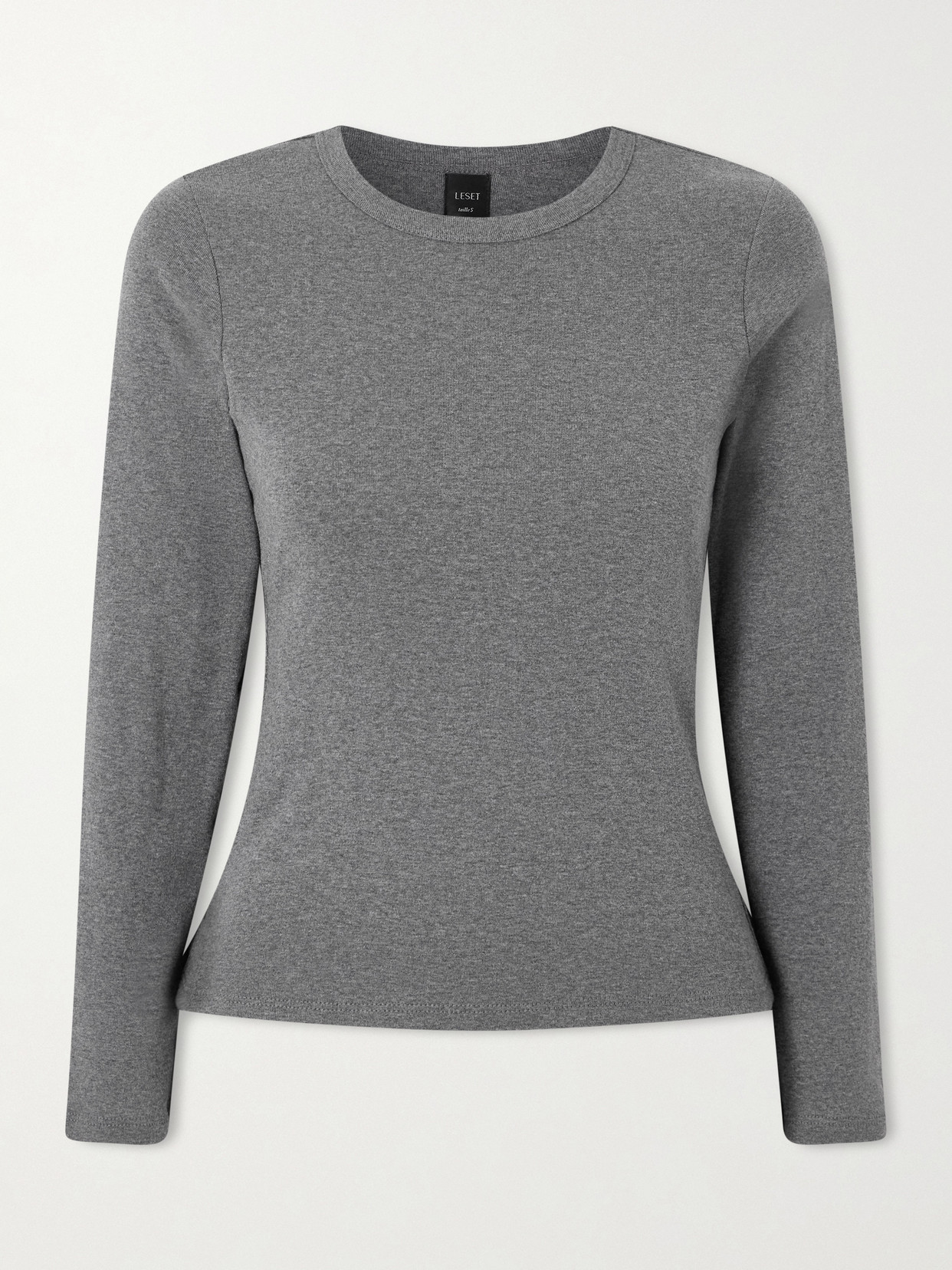 Leset Nando Cotton-jersey Top In Gray