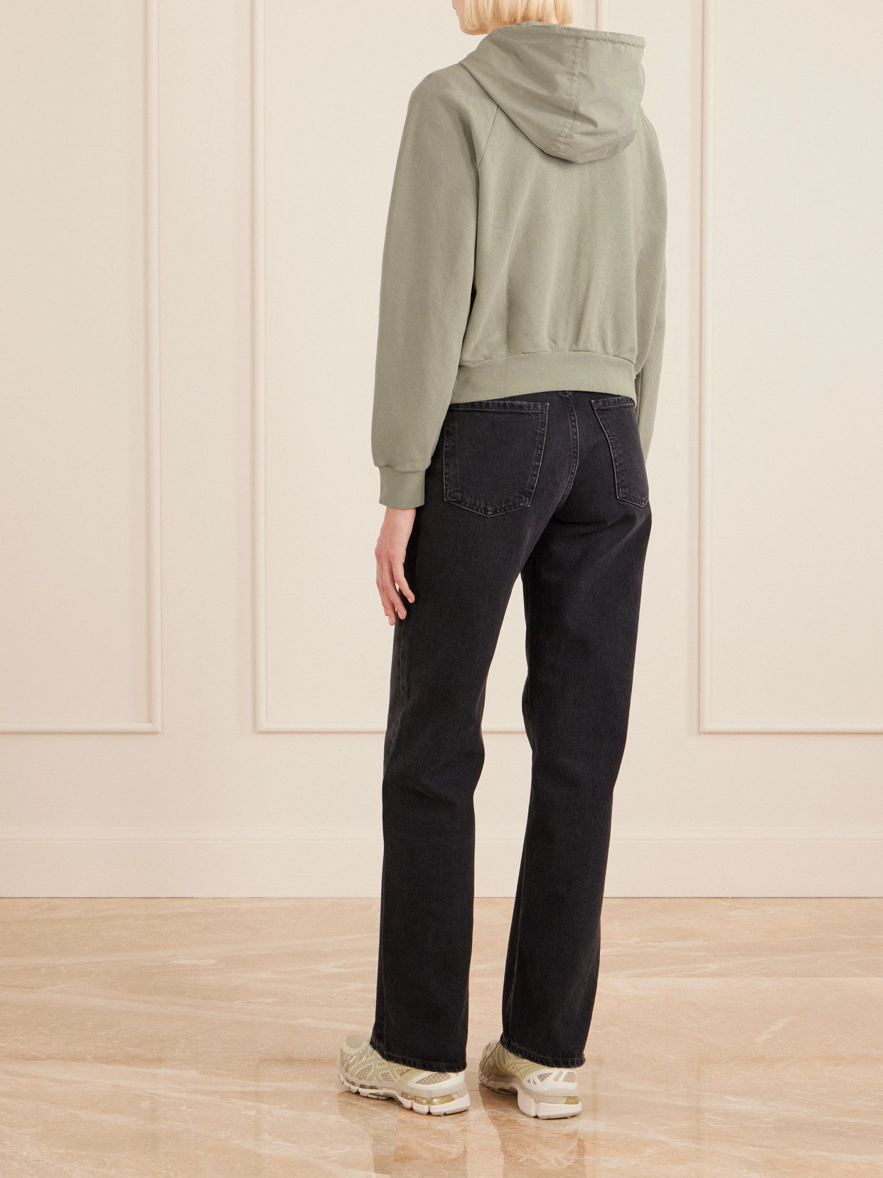 Leset Jamie Cotton Hoodie In Green