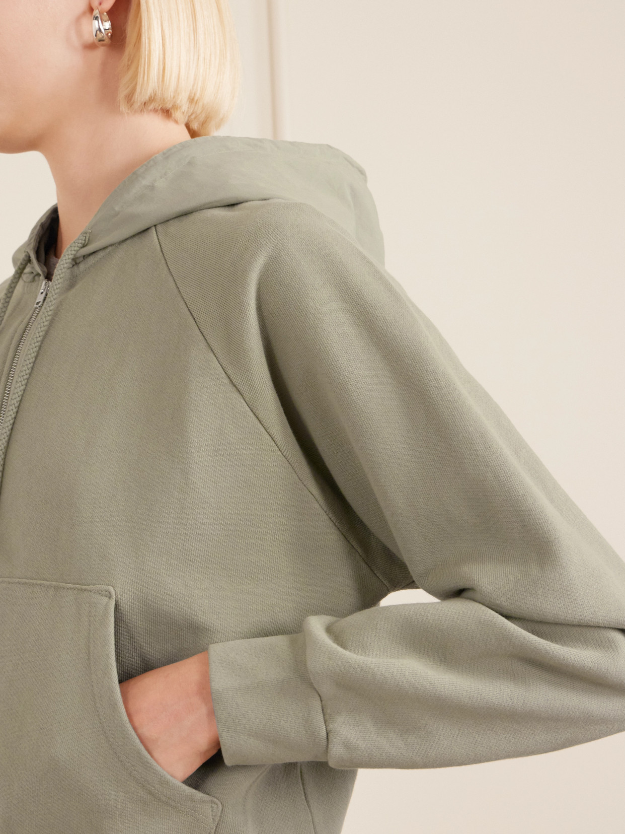 Leset Jamie Cotton Hoodie In Green