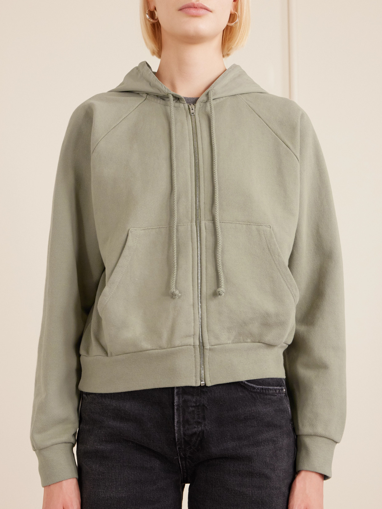 Leset Jamie Cotton Hoodie In Green