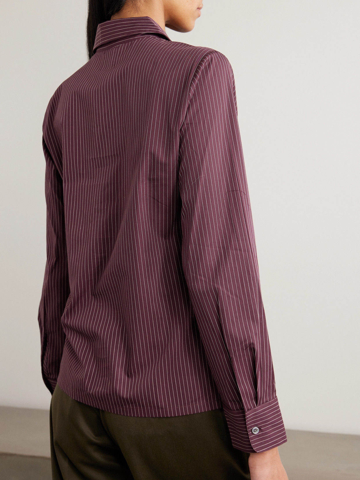 Leset Yoshi Stripe Slim Fit Button Down Shirt In Red