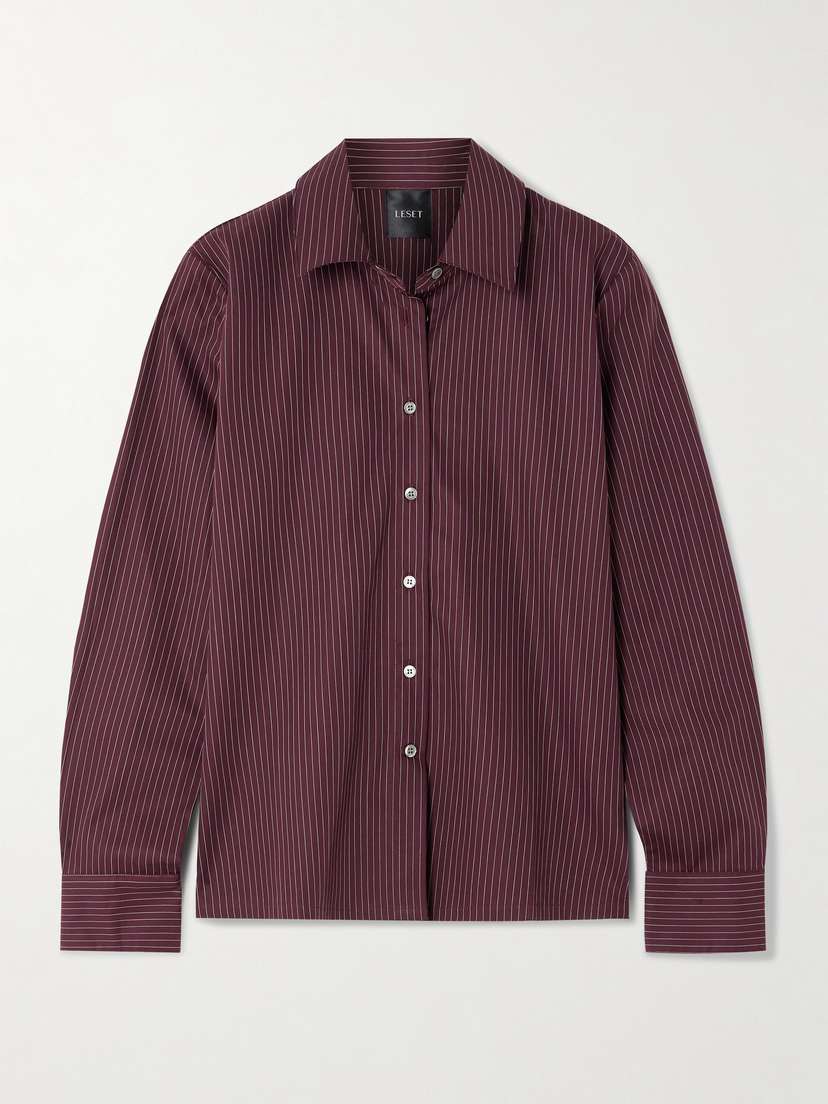 LESET Yoshi Pinstriped Cotton-blend Twill Shirt