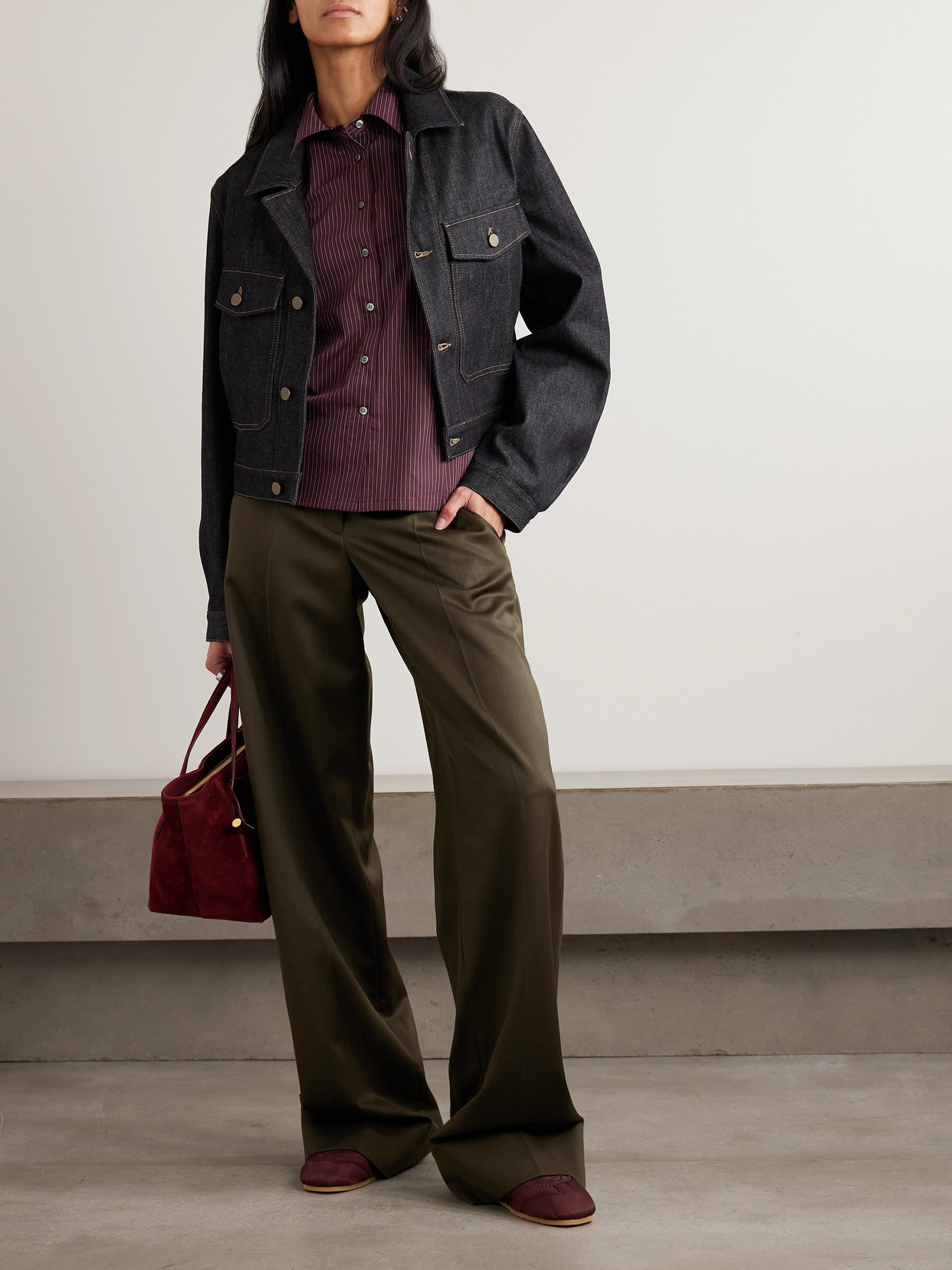 Leset Yoshi Stripe Slim Fit Button Down Shirt In Red