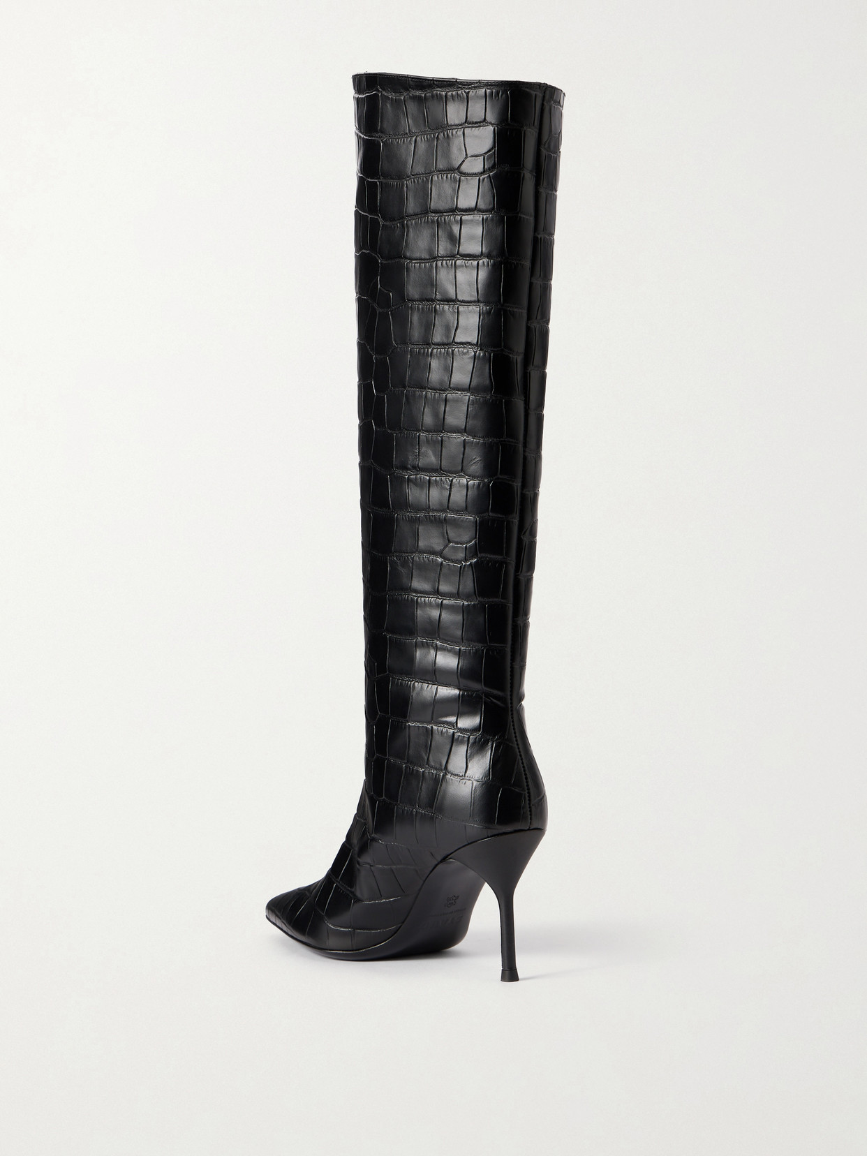 Sebastian Croc-Effect Leather Knee Boots