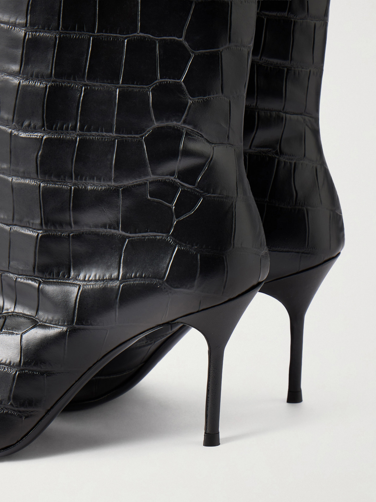Sebastian Croc-Effect Leather Knee Boots