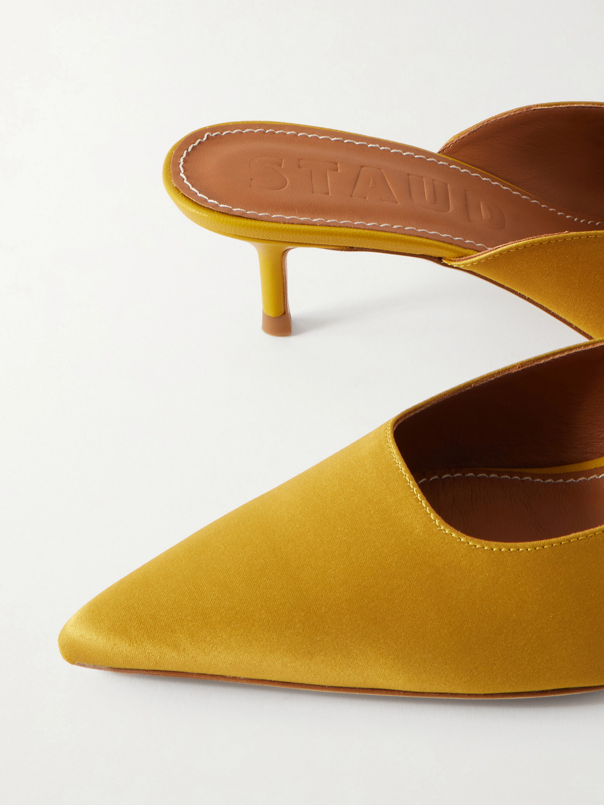 Staud Sebastian Satin Mules In Multi