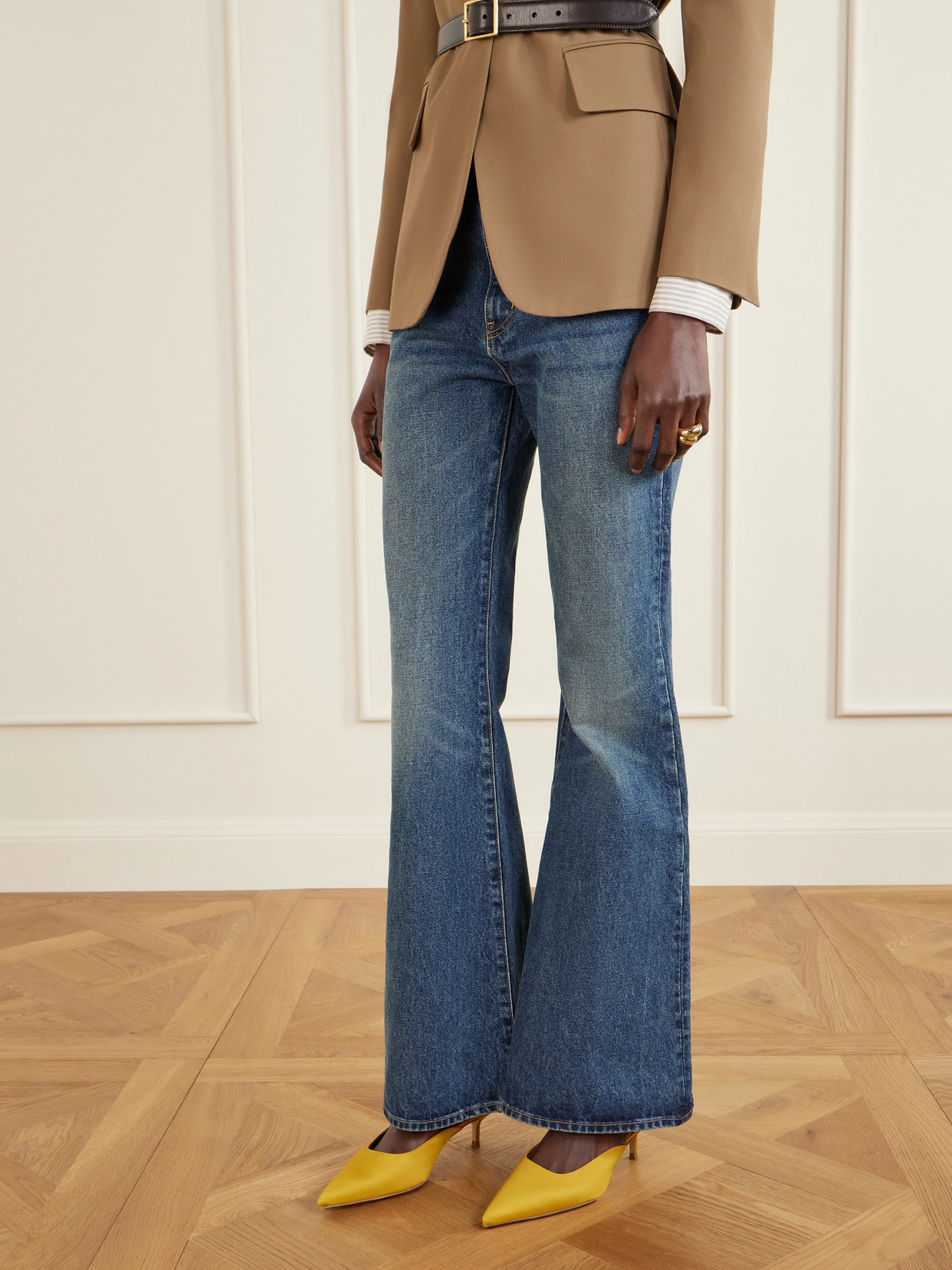 Staud Sebastian Satin Mules In Multi