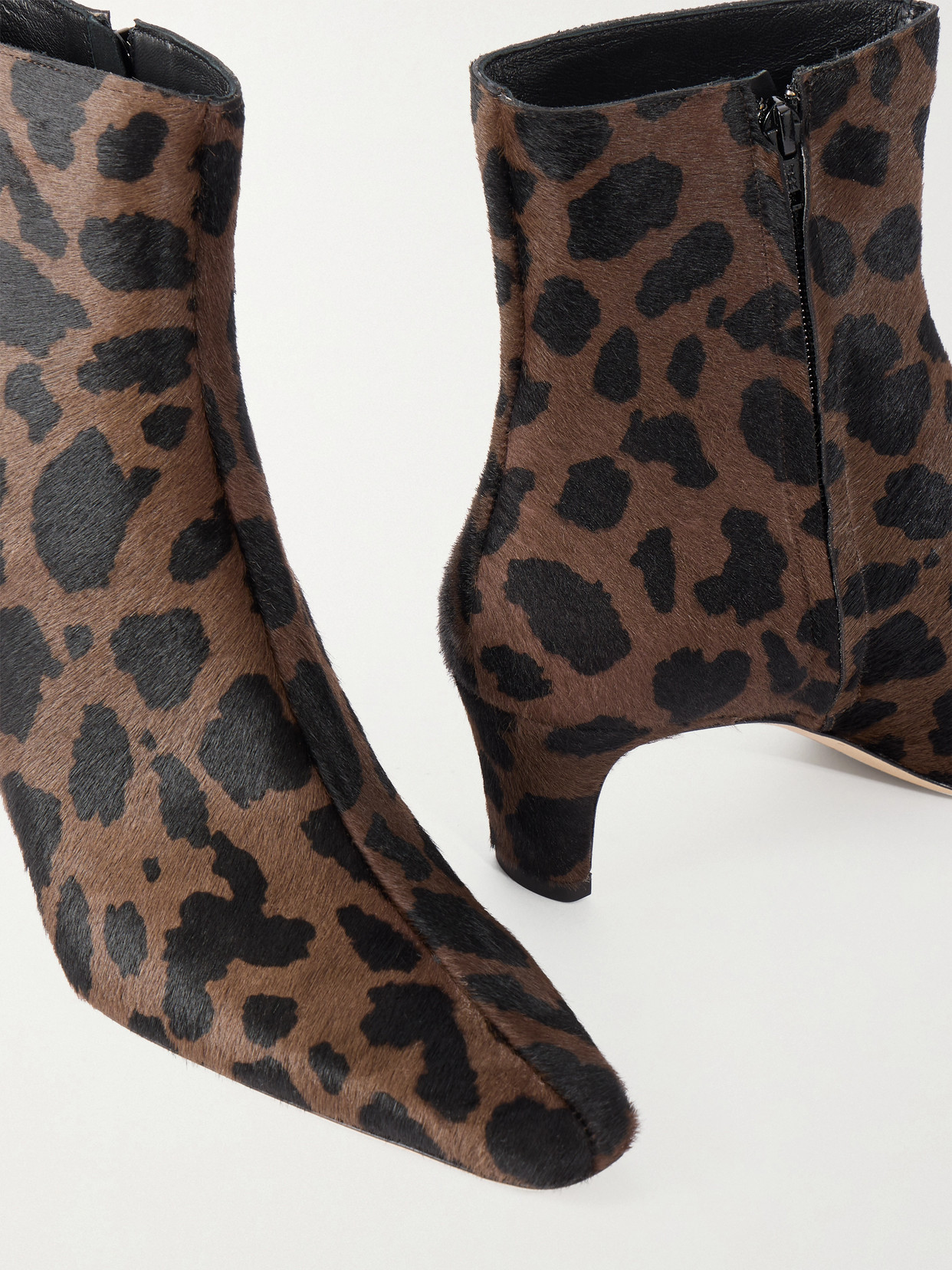 Staud Wally Leopard-print Leather Ankle Boots In Brown