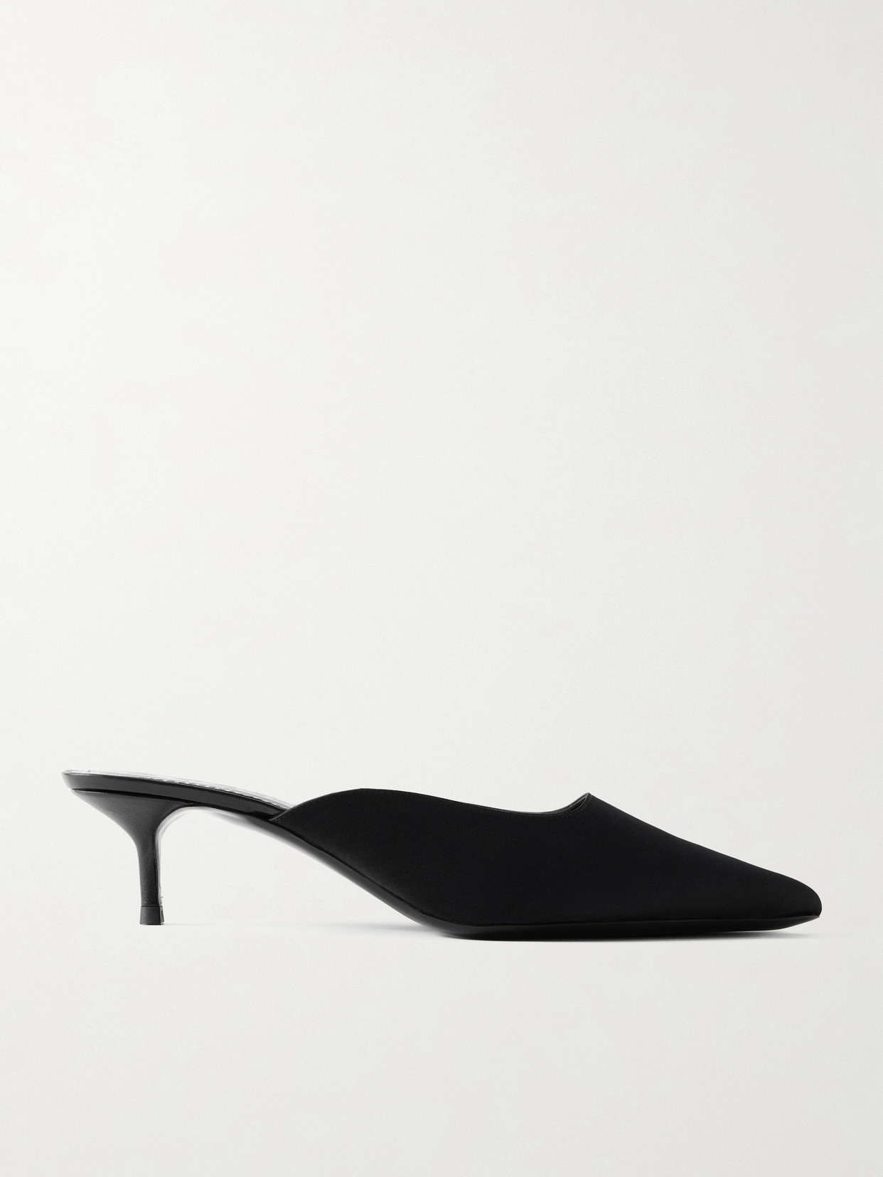 Staud Sebastian Satin Mules In Black