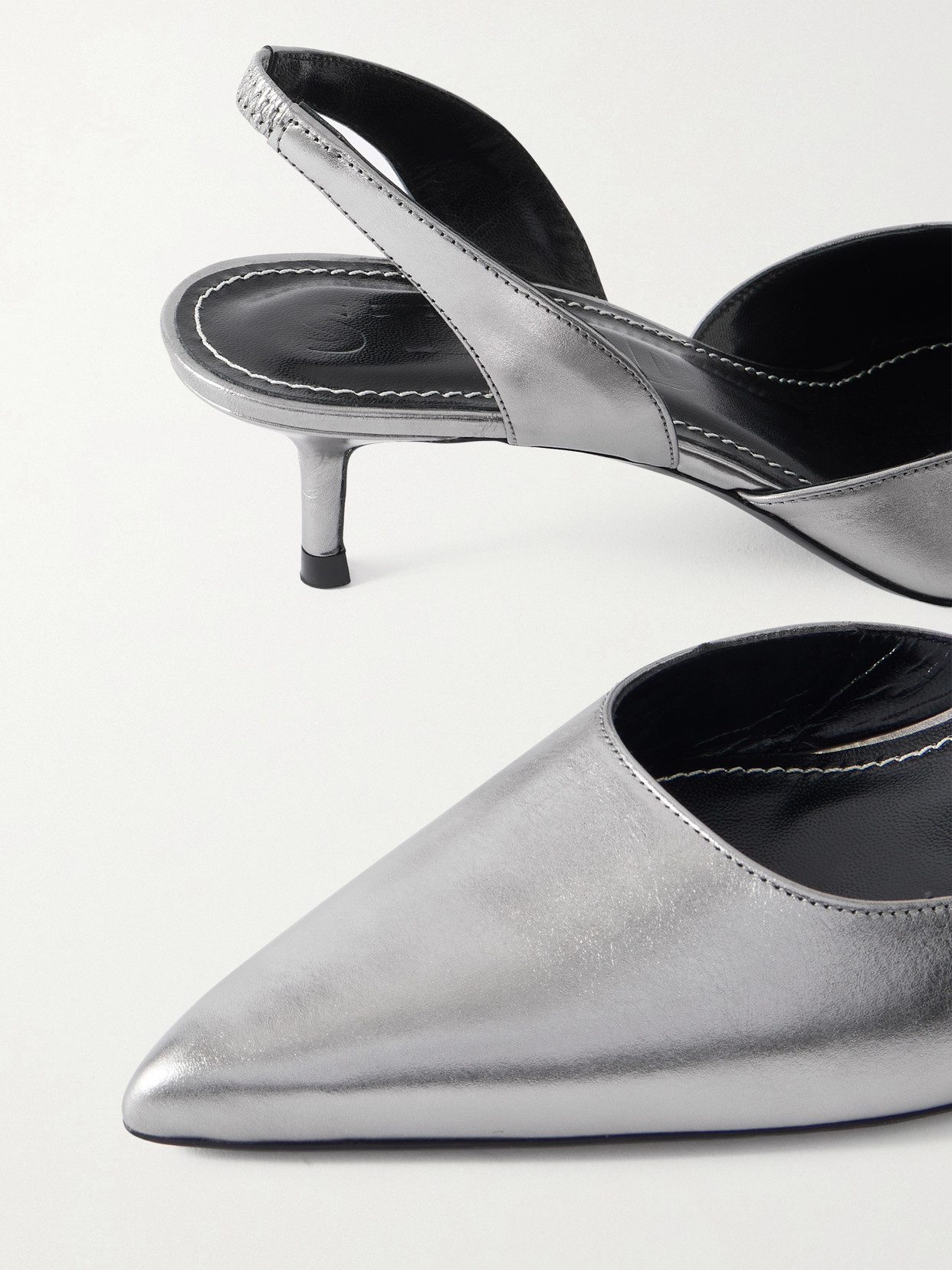 Metallic Leather Slingback