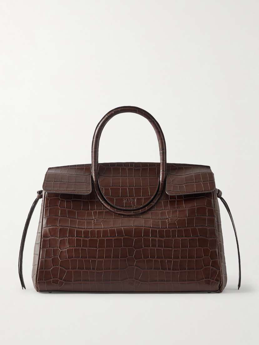 Staud Maude Croc-effect Leather Tote