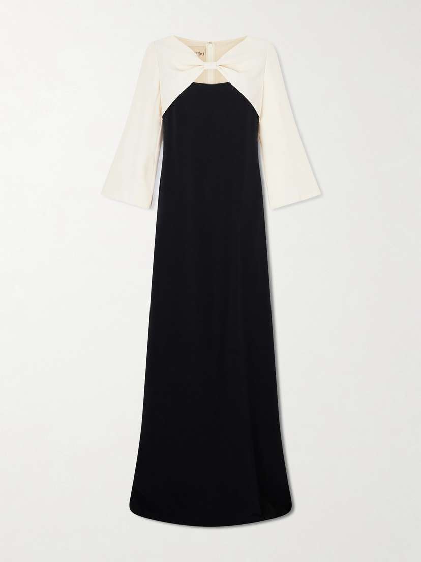 Valentino Garavani Bow-detailed Cutout Silk-cady Gown