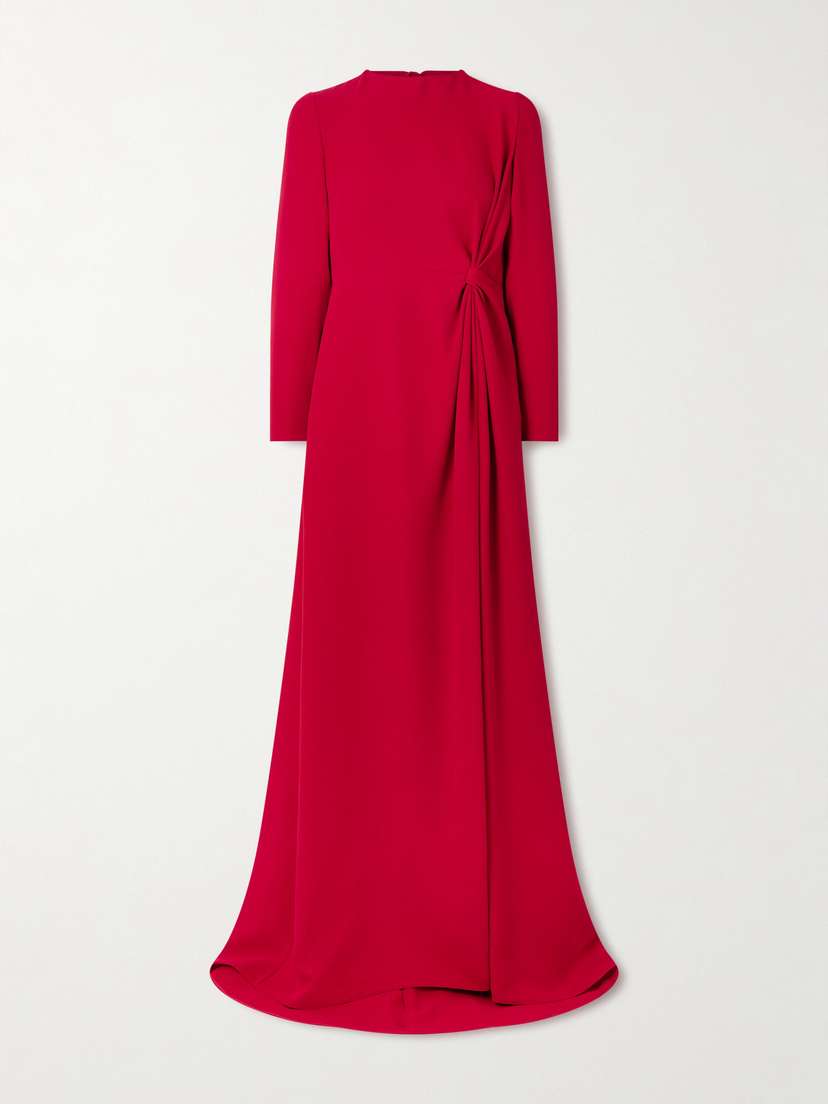 Valentino Garavani — Open-back gathered silk-cady gown