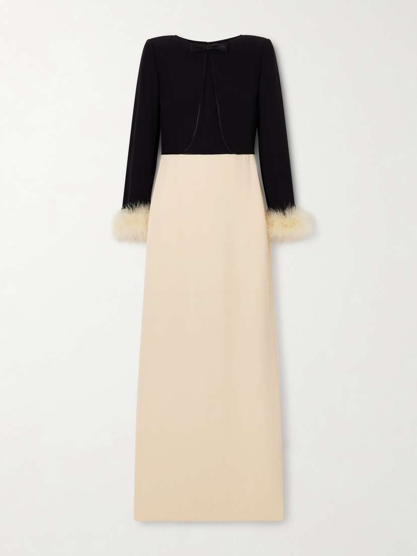 Valentino Garavani — Feather-trimmed silk-cady gown