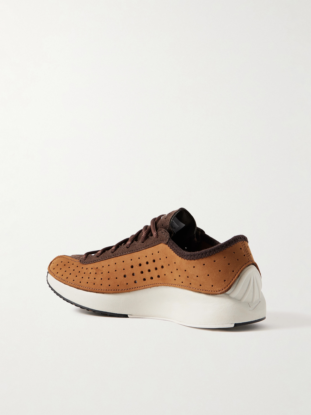 Nike Air Superfly Perforated Nubuck And Suede Sneakers In Brown
