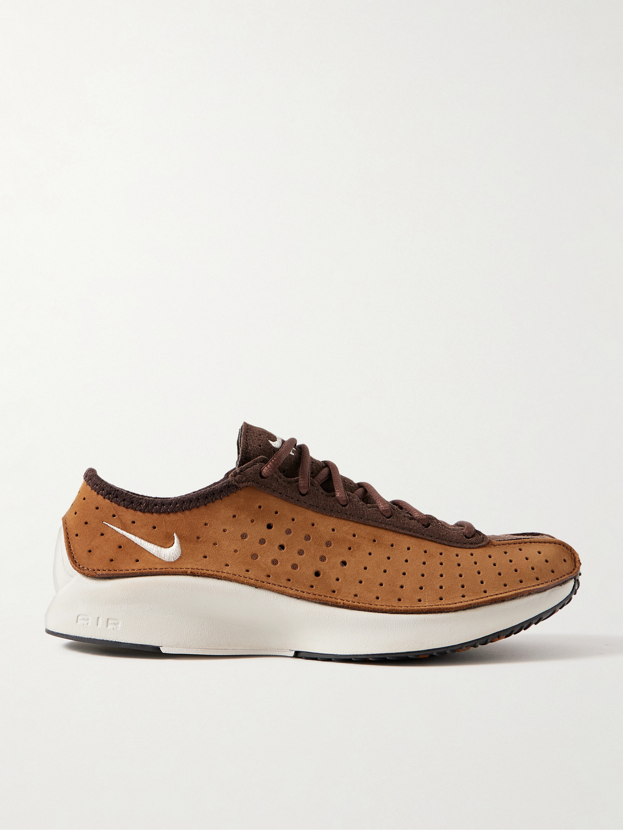 Nike Air Superfly Perforated Nubuck And Suede Sneakers In Brown