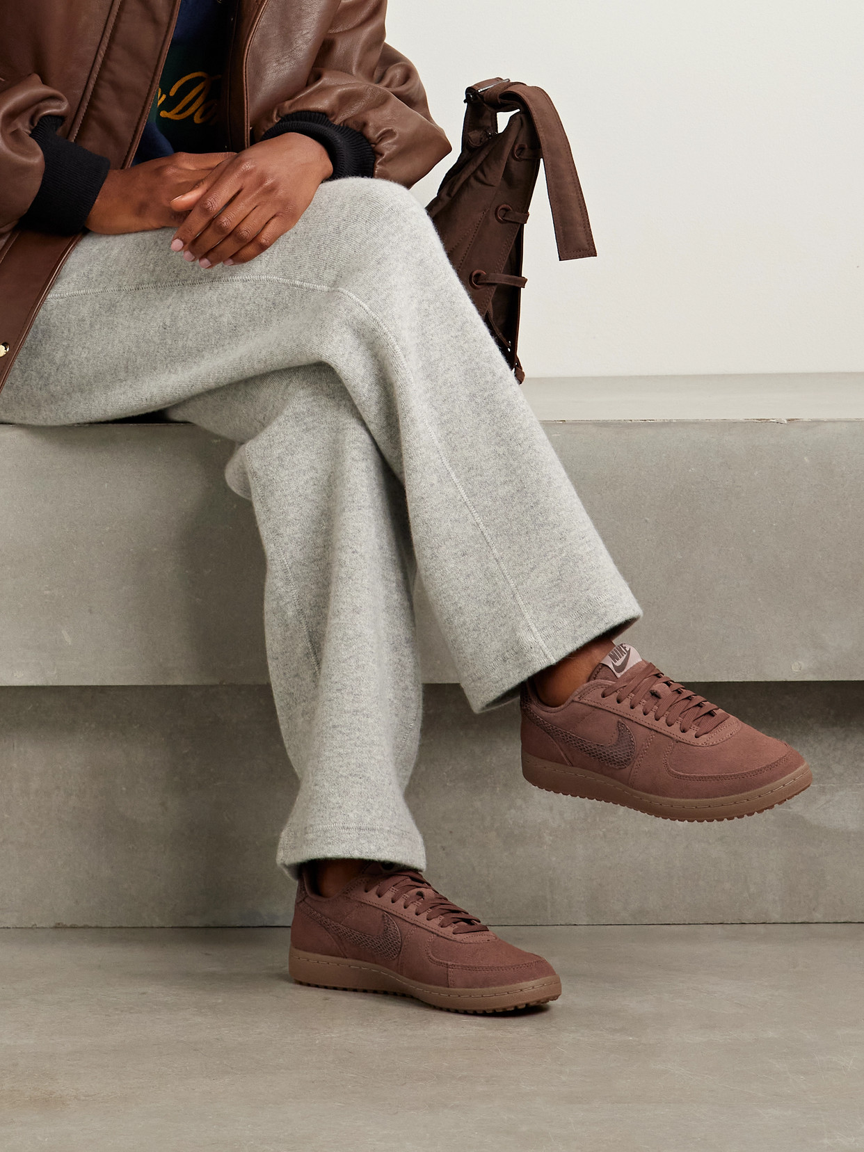Nike Field General Paneled Suede Sneakers In Brown