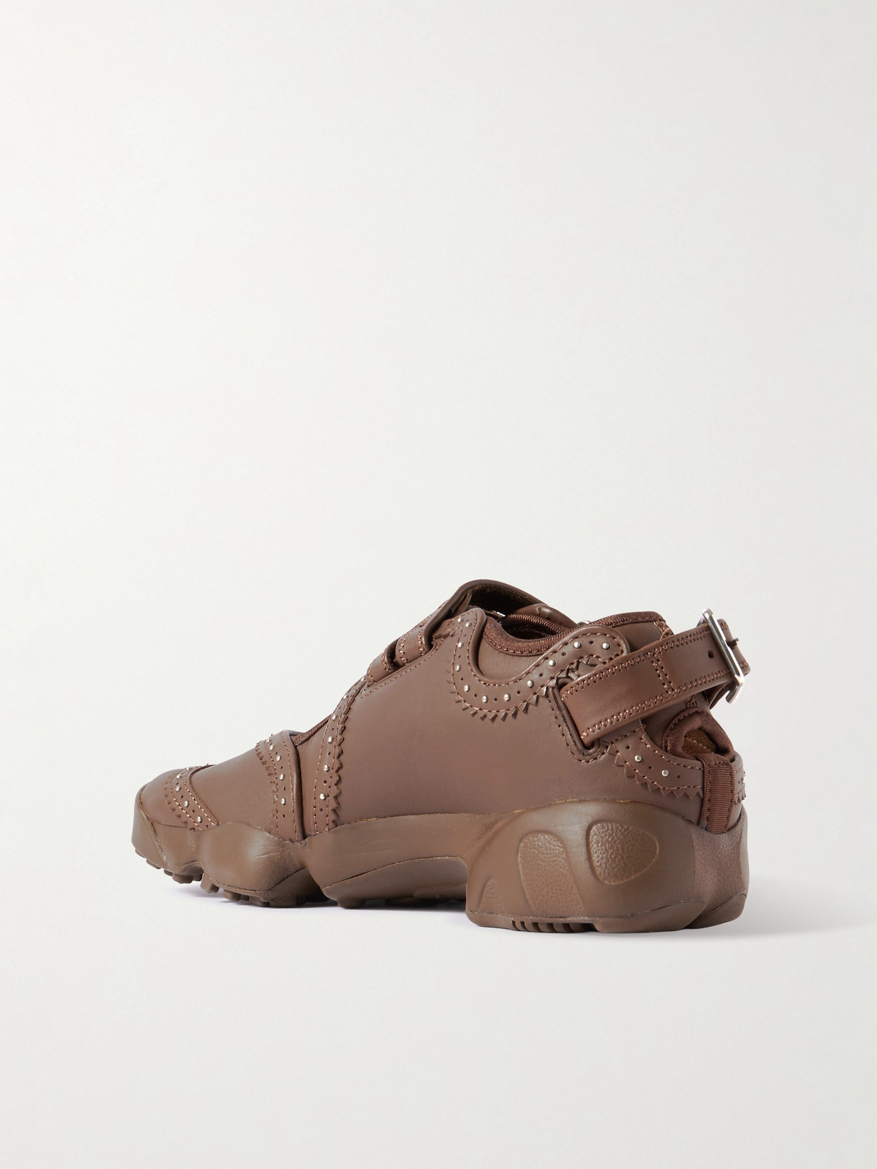 Air Rift Embellished Leather Split-Toe Sneakers
