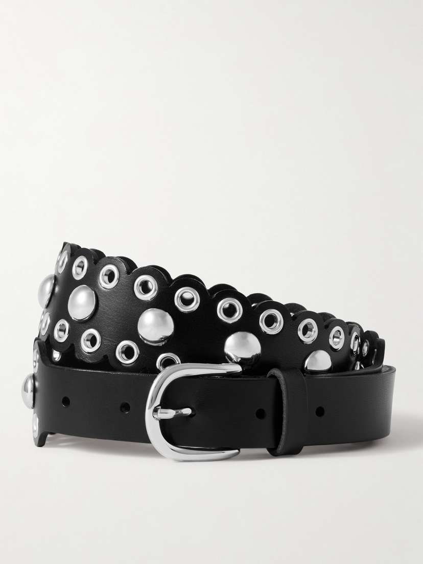 Isabel Marant Zalla Studded Scalloped Leather Belt