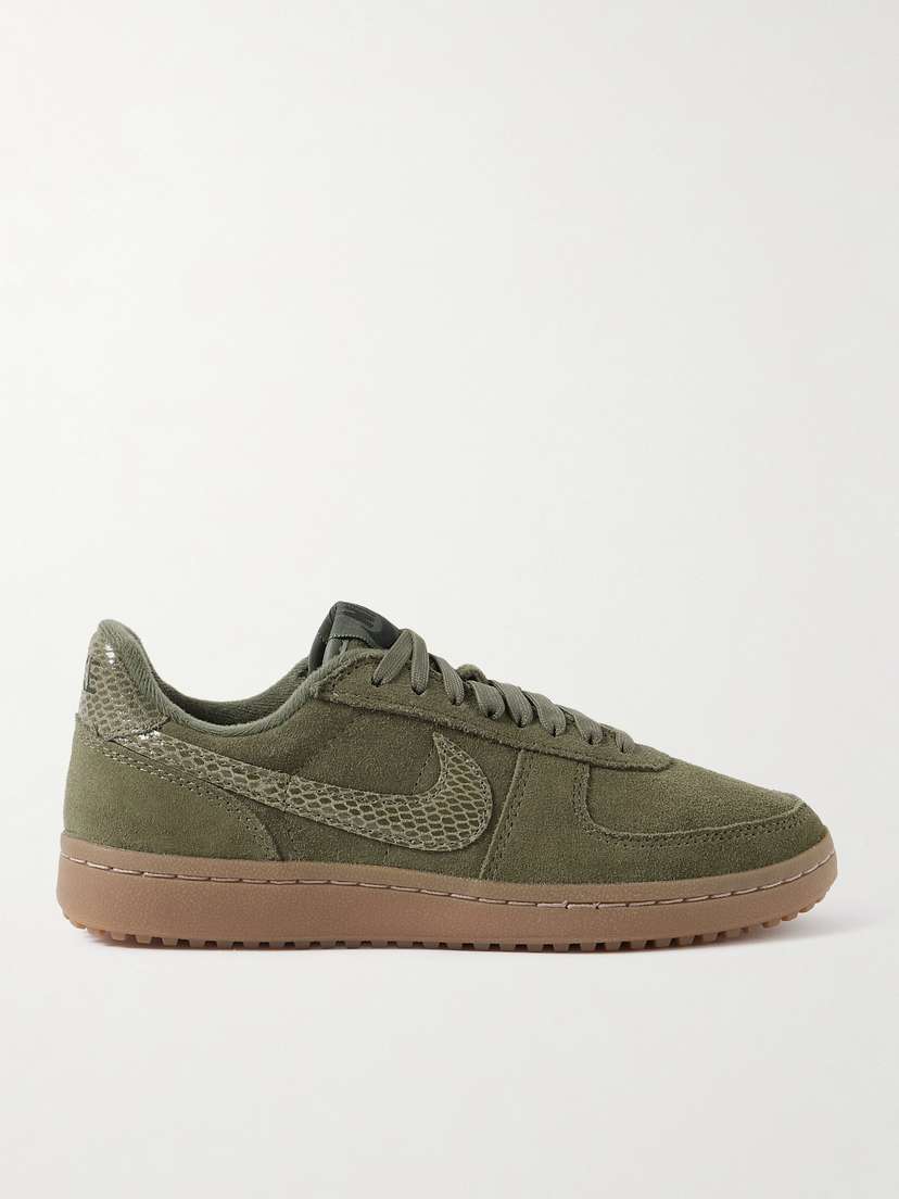 Nike Field General Snake-effect Leather-trimmed Suede Sneakers
