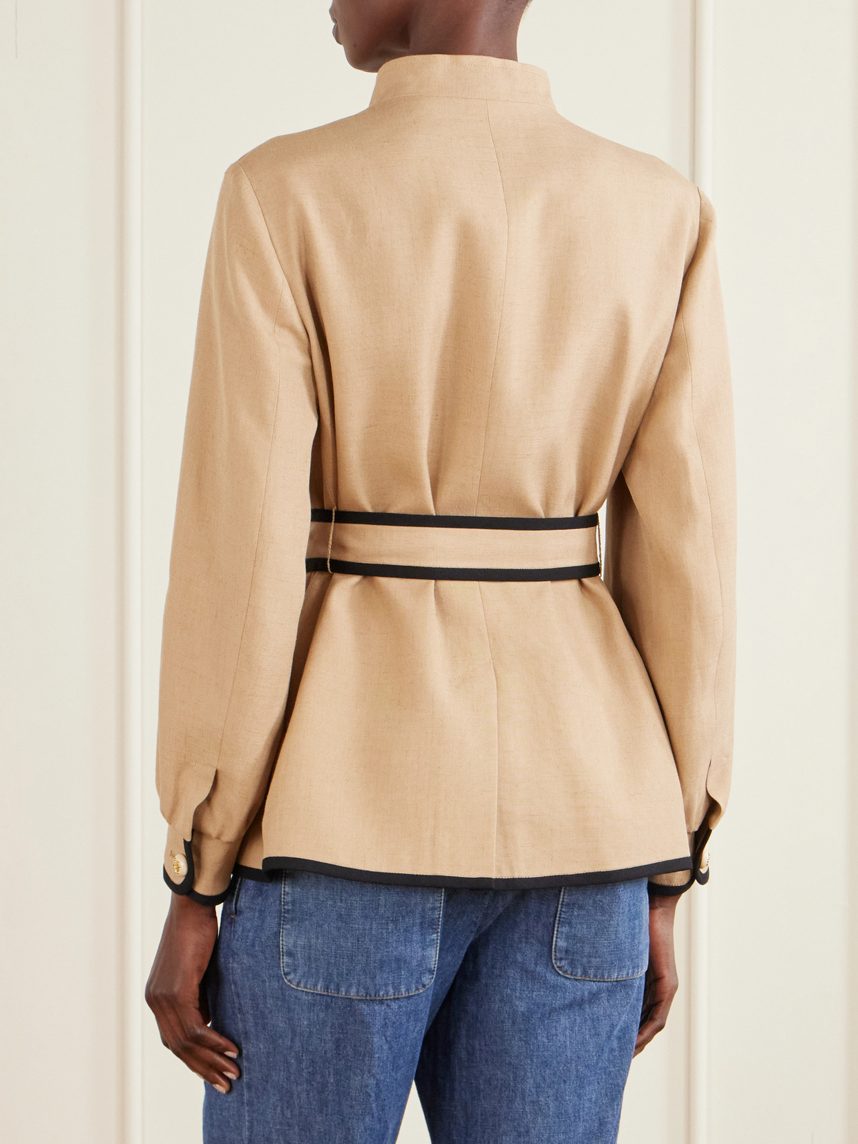 Garavani - Belted Embroidered Twill Jacket