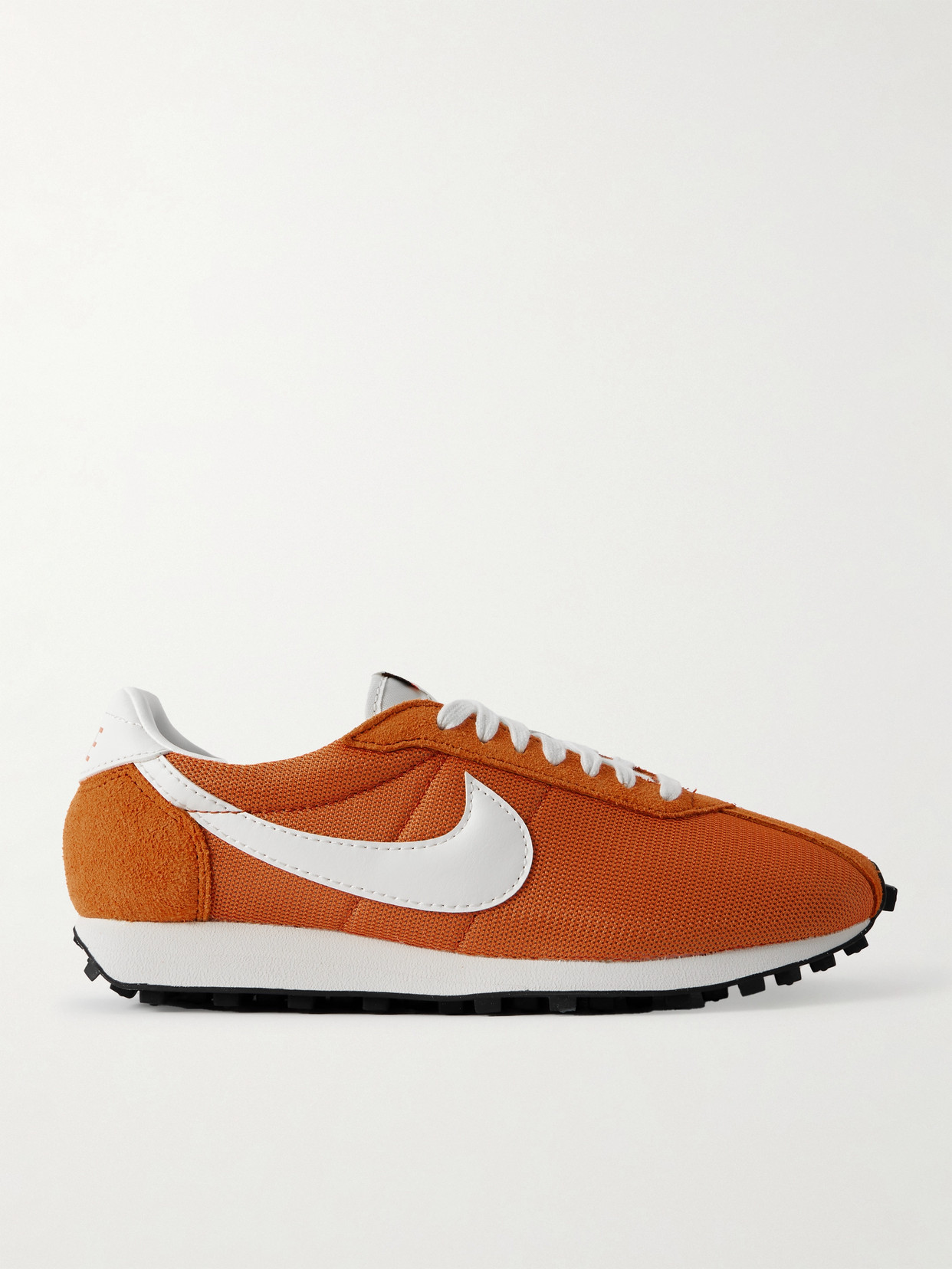 Nike Ld-1000 Leather And Brushed Suede-trimmed Mesh Sneakers In Orange