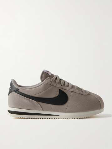 NIKE Cortez leather and shell-trimmed suede sneakers