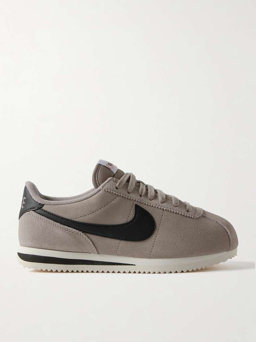 Nike Cortez Leather And Shell-trimmed Suede Sneakers