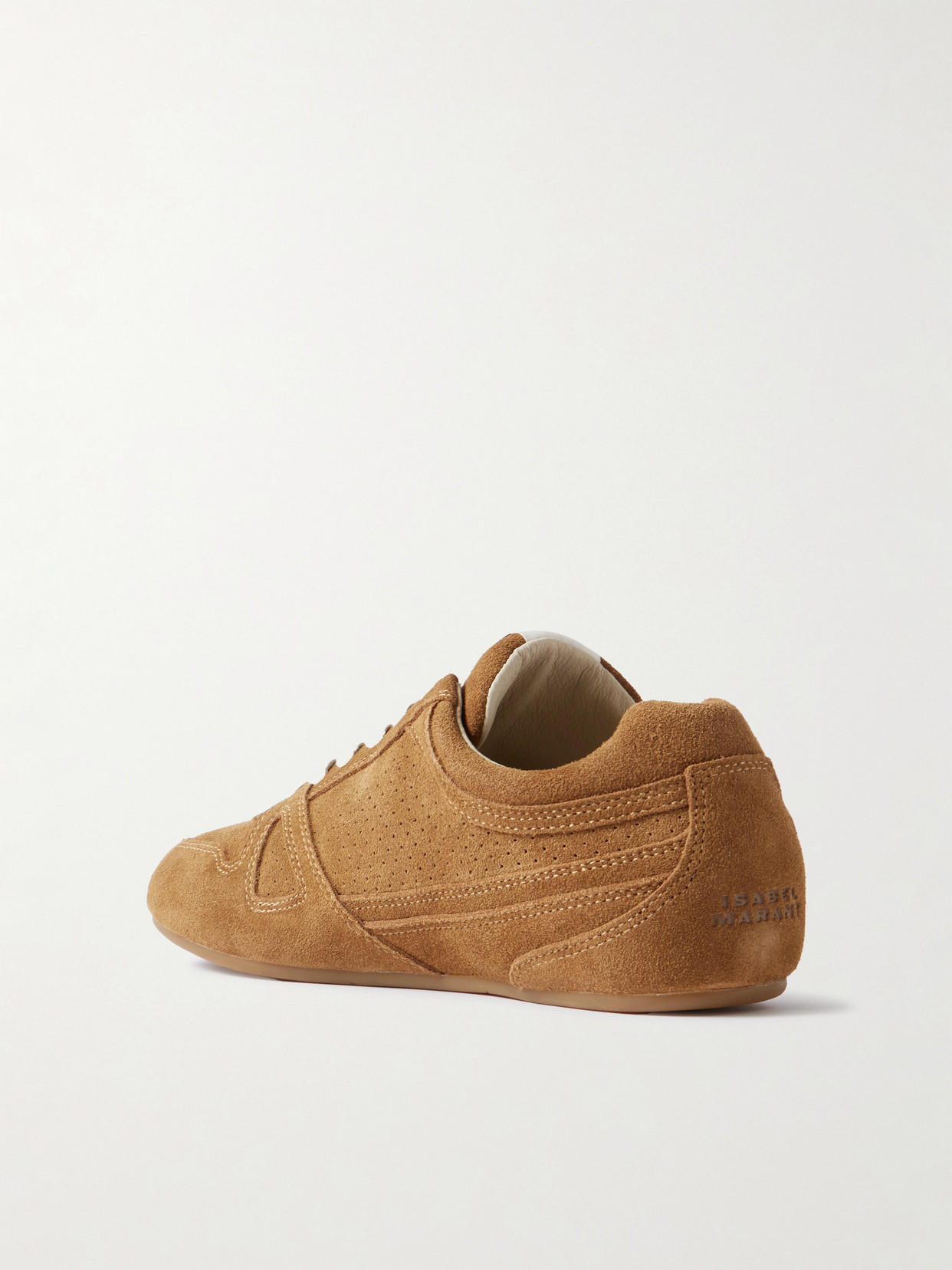 Isabel Marant Senny Perforated Suede Sneakers In Brown
