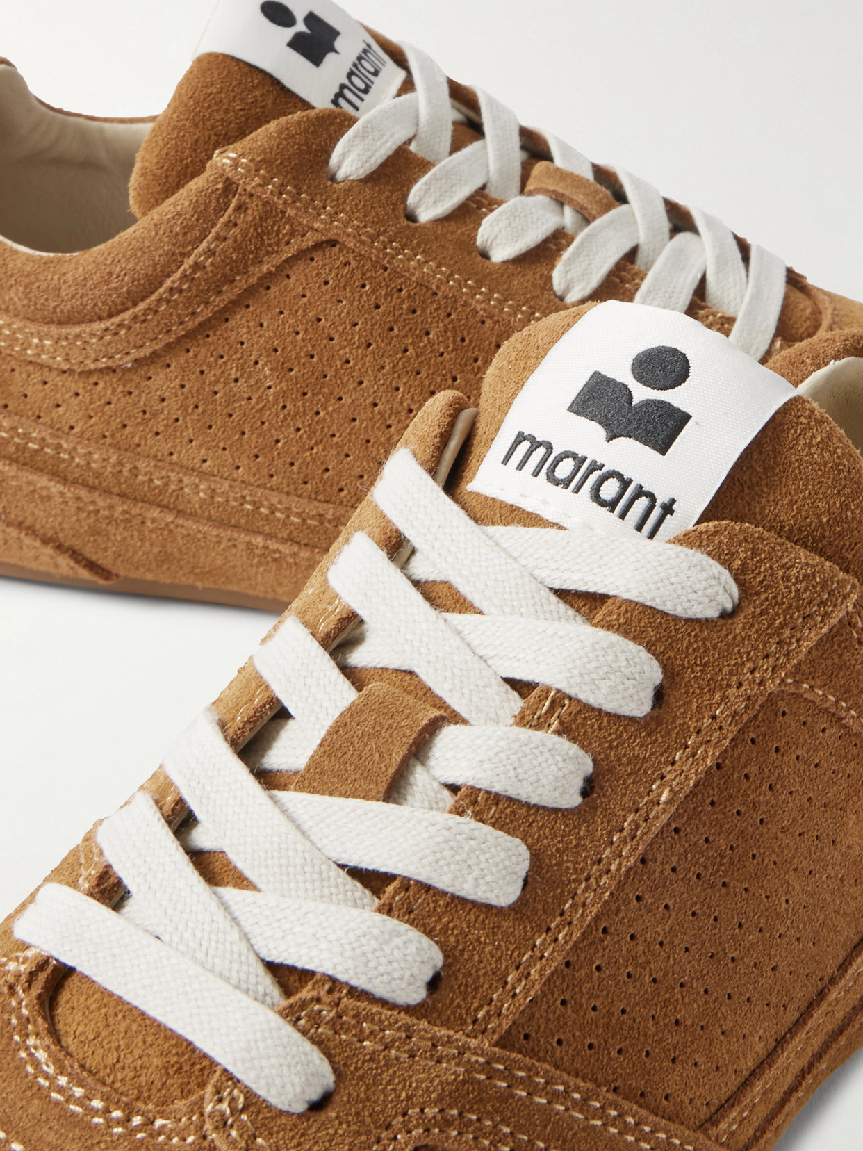 Isabel Marant Senny Perforated Suede Sneakers In Brown