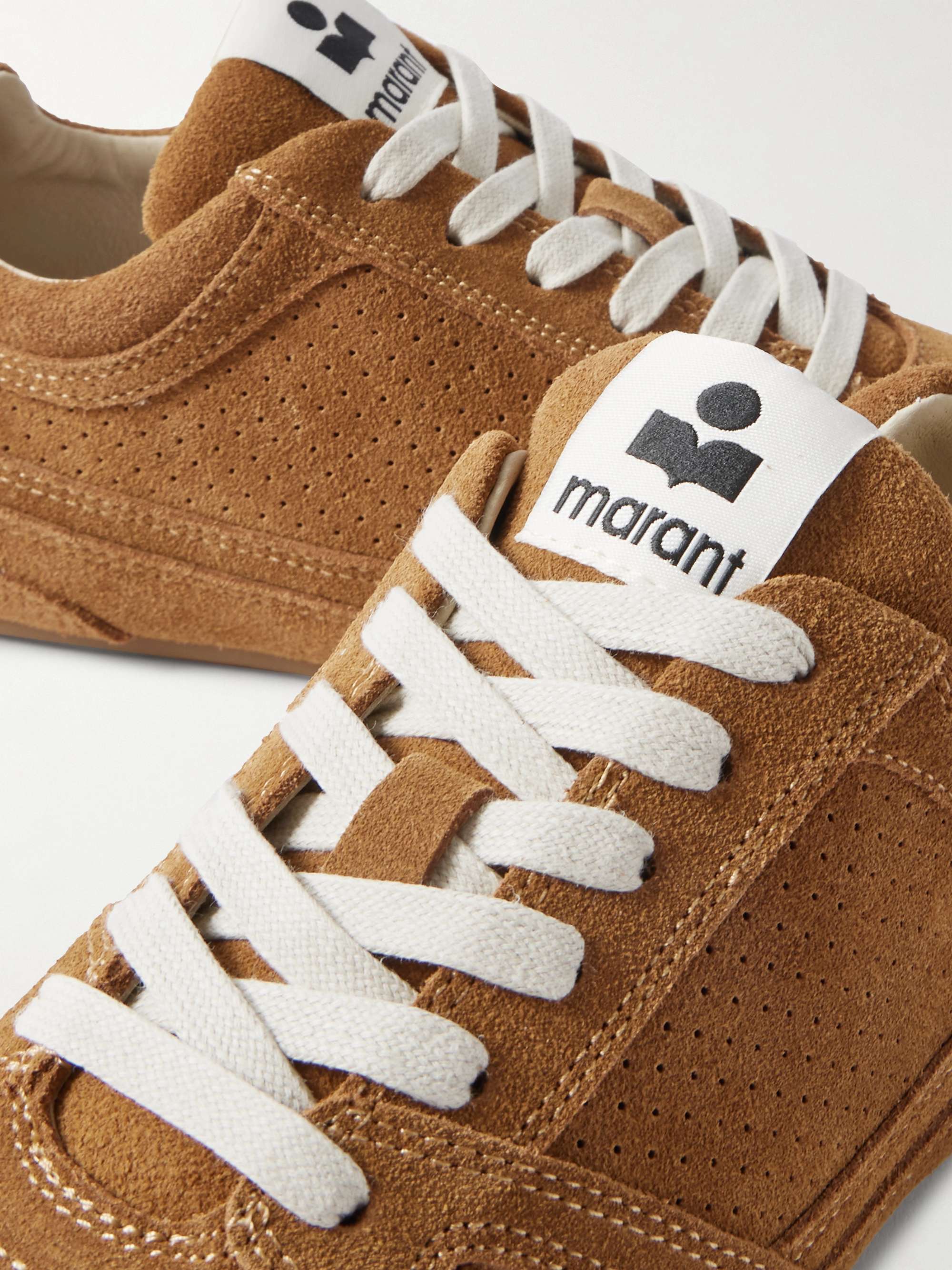 ISABEL MARANT Senny perforated suede sneakers | NET-A-PORTER