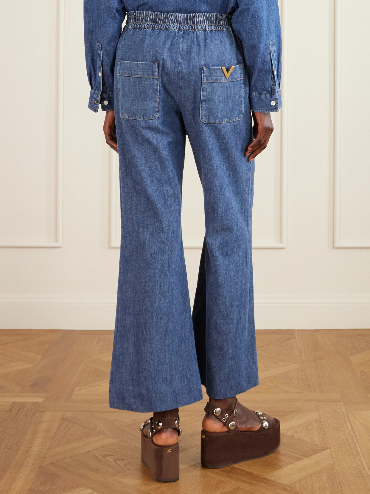 Garavani - Tasseled High-Rise Bootcut Jeans
