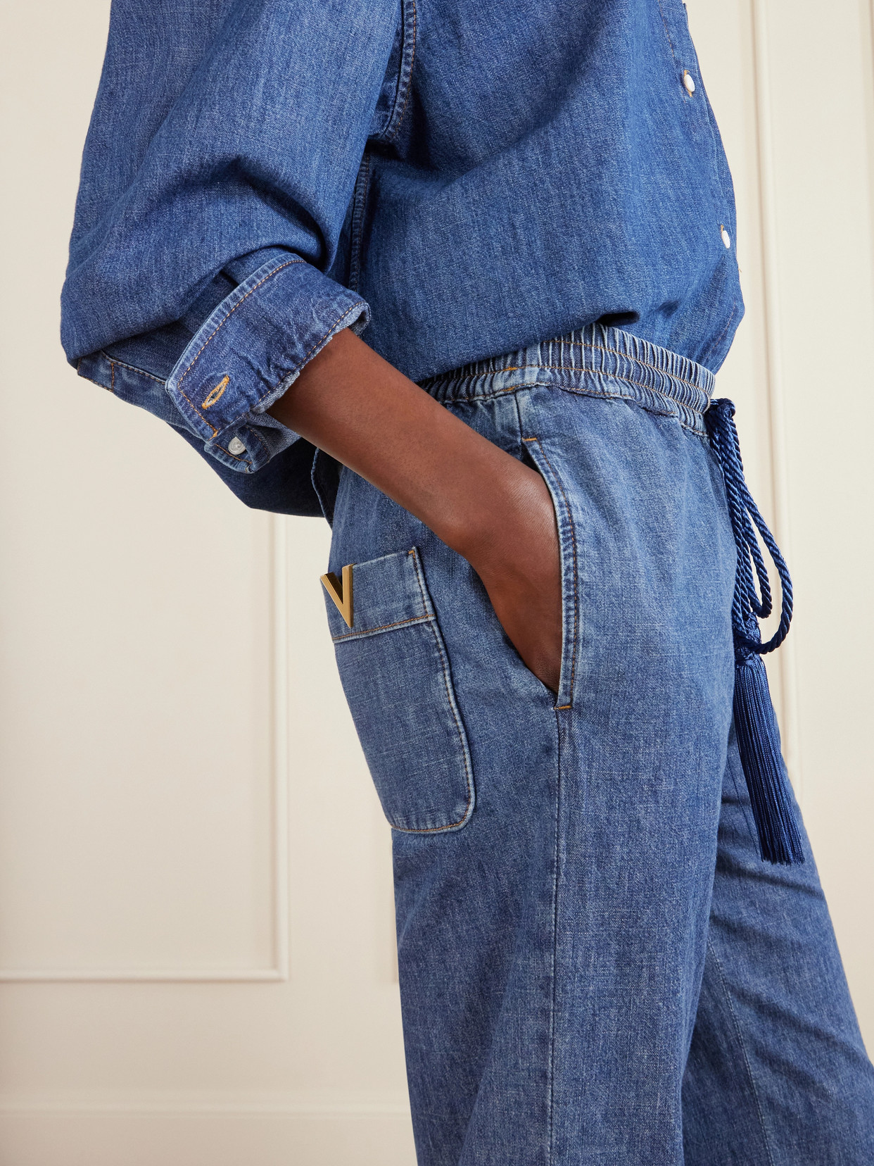 Garavani - Tasseled High-Rise Bootcut Jeans